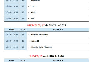 Calendario Bachillerato