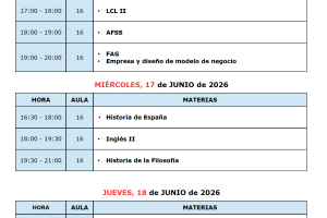 Calendario Extraordinario Junio